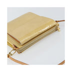 Pochette Louis Vuitton Mott Handbag Cuir Verni - Beige