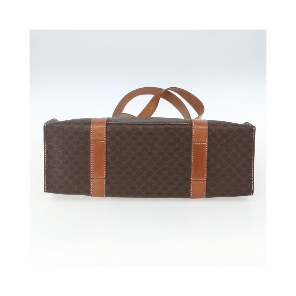 Cabas Celine Vintage Macadam Shopper Tote Toile - Marron