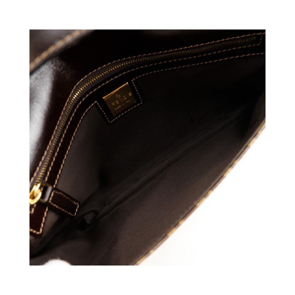 Sac Porté Épaule Fendi Zucchino Mamma Baguette Plastic - Marron
