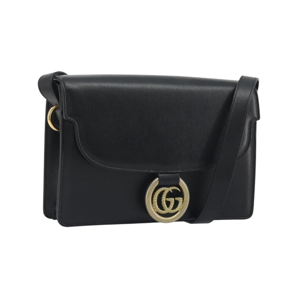 Sac Porté Épaule Gucci Gg Ring Small Cuir - Noir
