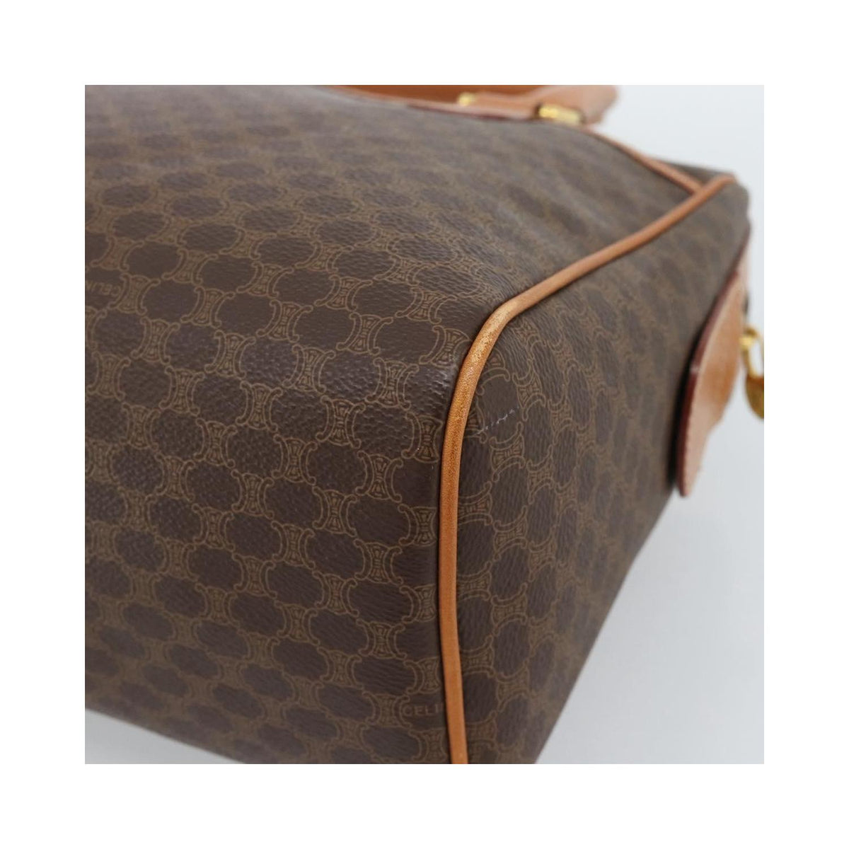 Sac À Main Celine Vintage Macadam Boston Toile - Marron