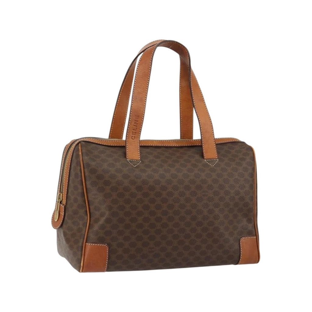 Sac Porté Épaule Celine Macadam Handbag Toile - Marron