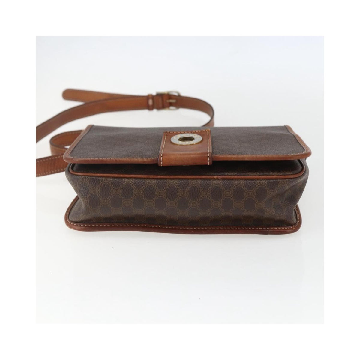 Sac Porté Épaule Celine Macadam Shoulder Bag Pvc - Marron