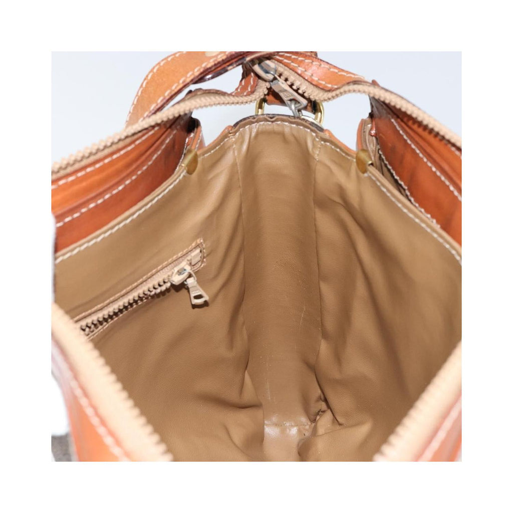 Sac Porté Épaule Celine Macadam Shoulder Bag Toile - Marron