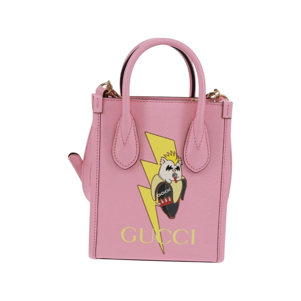 Cabas Gucci Vertical Tote Mini Cuir - Rose