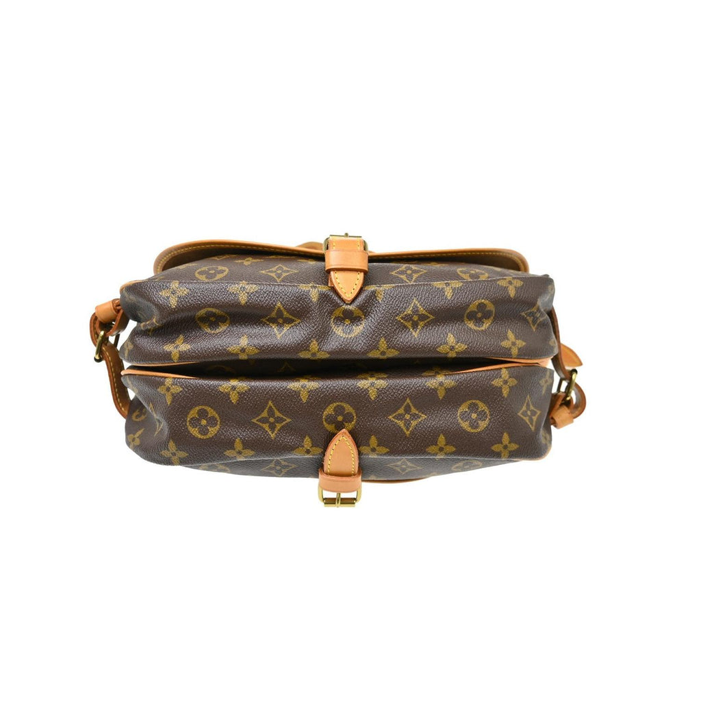 Sac À Main Louis Vuitton Saumur Bb Toile - Marron