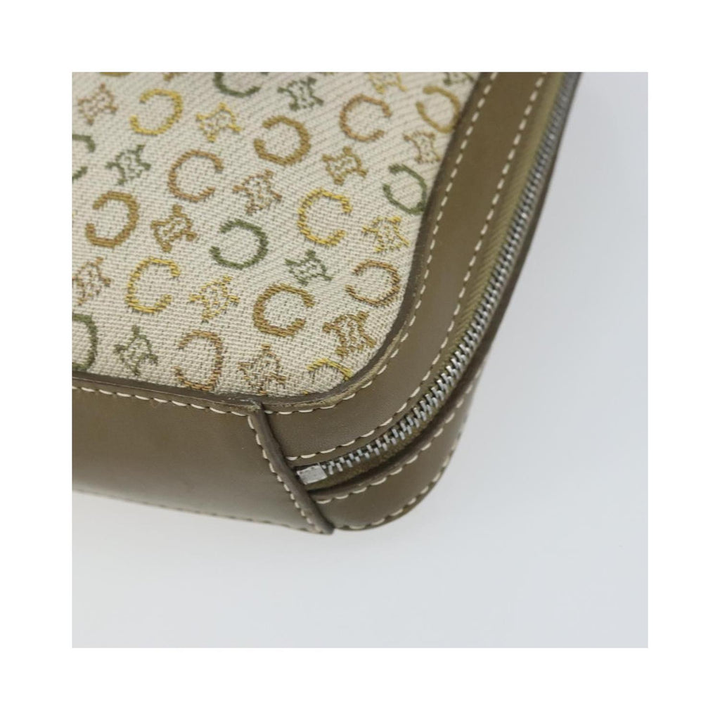Sac Porté Épaule Celine C Macadam Shoulder Bag Toile - Kaki