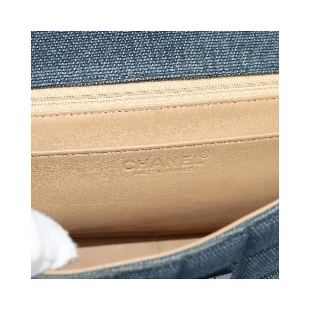 Sac À Main Chanel Chocolate Bar Mademoiselle Top Handle Small Toile - Bleu
