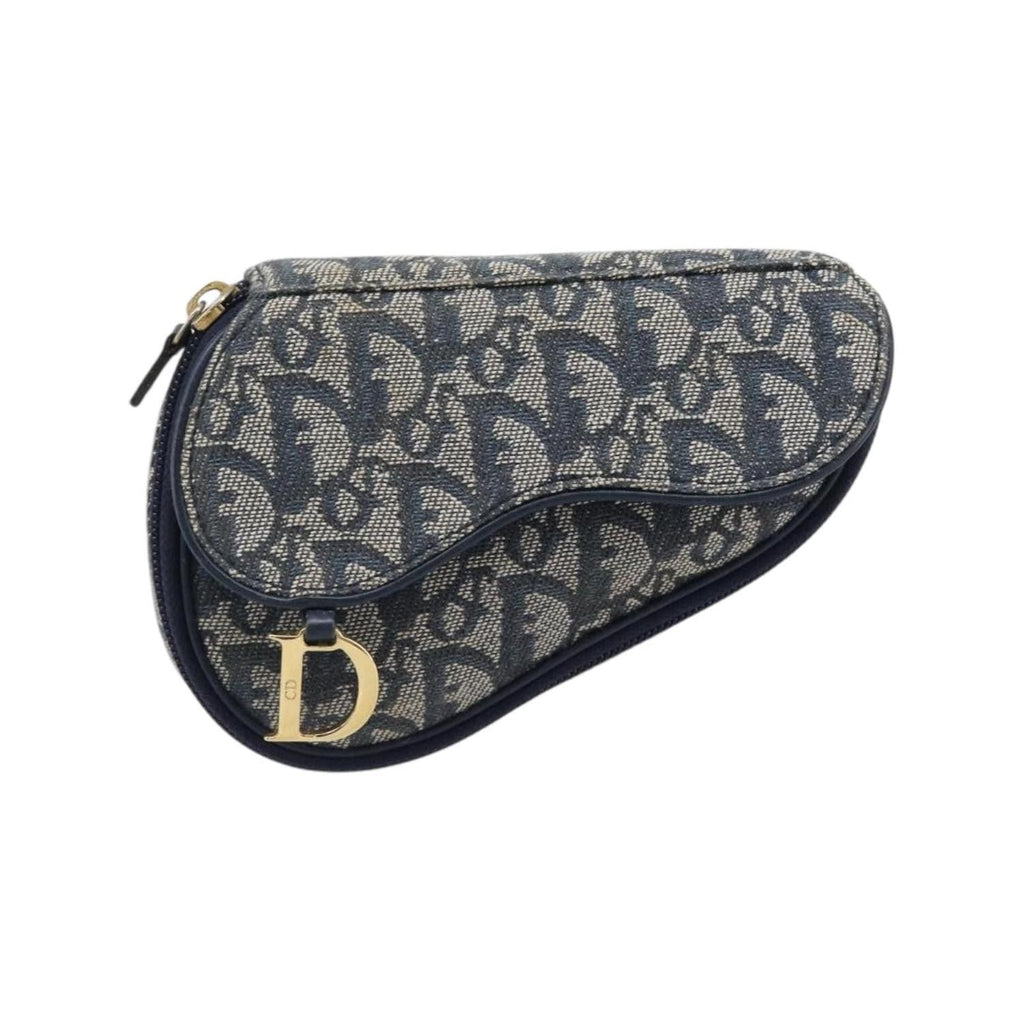 Pochette Christian Dior Saddle Zip Toile - Bleu Marine