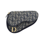 Pochette Christian Dior Saddle Zip Toile - Bleu Marine