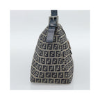 Sac Porté Épaule Fendi Zucchino Canvas Mamma Baguette Medium Toile - Bleu Marine