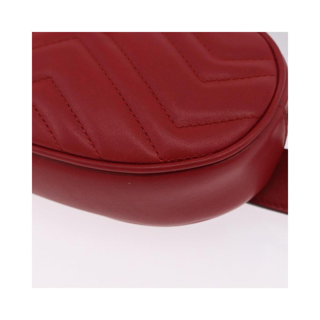 Sac À Main Gucci Gg Marmont Belt Cuir - Rouge
