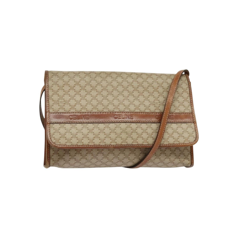 Celine Vintage Macadam Shoulder Bag Canvas and Leather Product Image