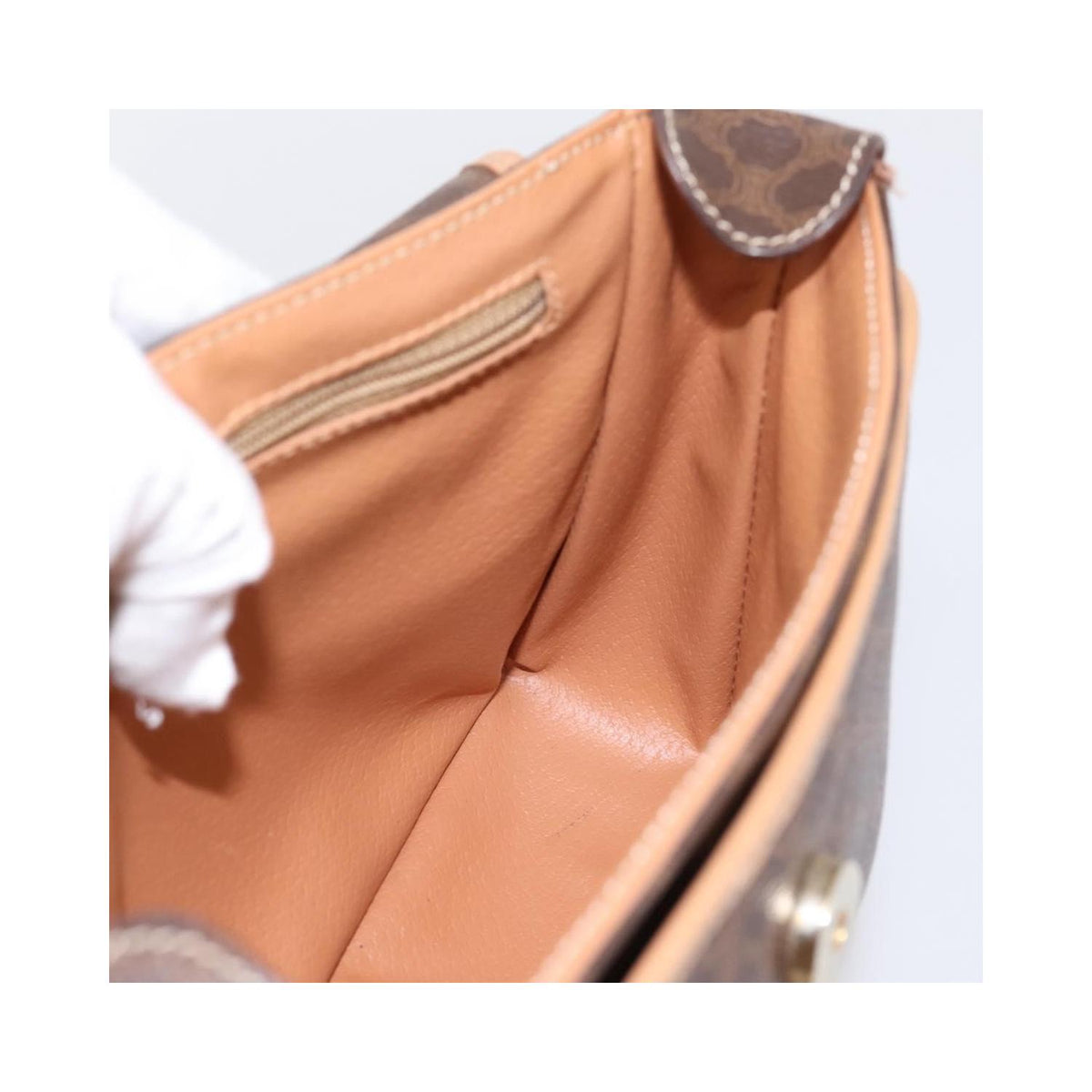 Sac Porté Épaule Celine Macadam Medium Toile - Marron