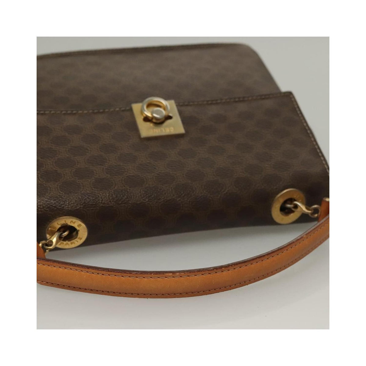Sac À Main Celine Macadam Handbag Toile - Marron