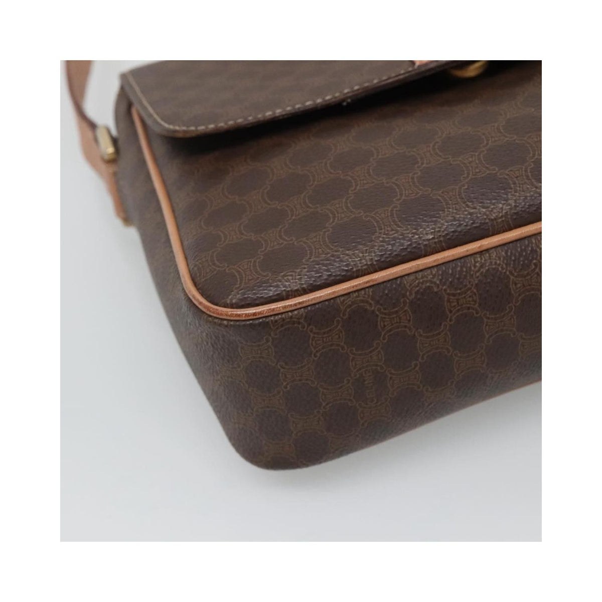 Sac Porté Épaule Celine Vintage Macadam Circle Logo Toile - Marron