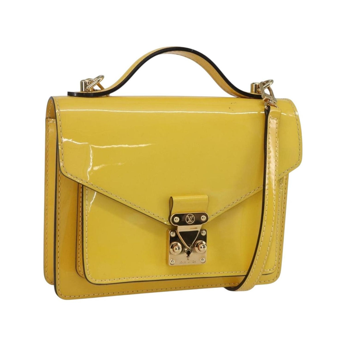 Sac À Main Louis Vuitton Monceau Handbag Bb Cuir Verni - Jaune