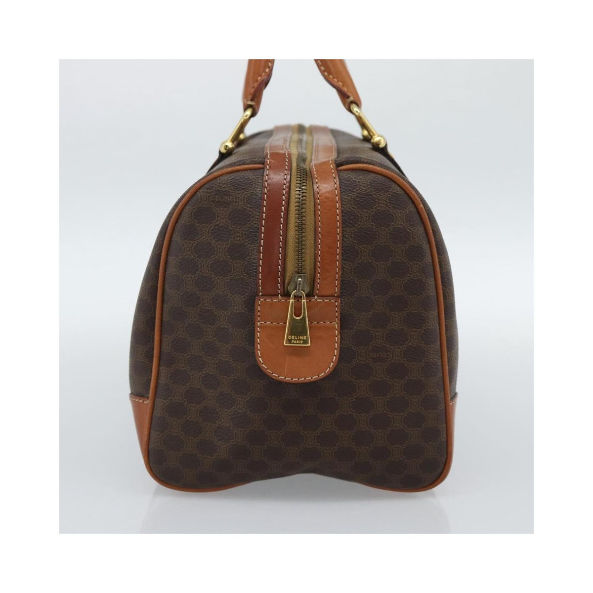 Sac À Main Celine Vintage Macadam Boston Toile - Marron