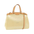 Sac Louis Vuitton Brea Handbag Mm Cuir Verni - Beige