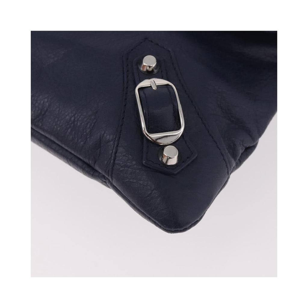 Pochette Balenciaga Classic Studs Envelope Strap Clutch Mini Cuir - Bleu Marine