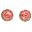 Chanel CC Logo Button Stud Earrings Metal with Crystals Product Image