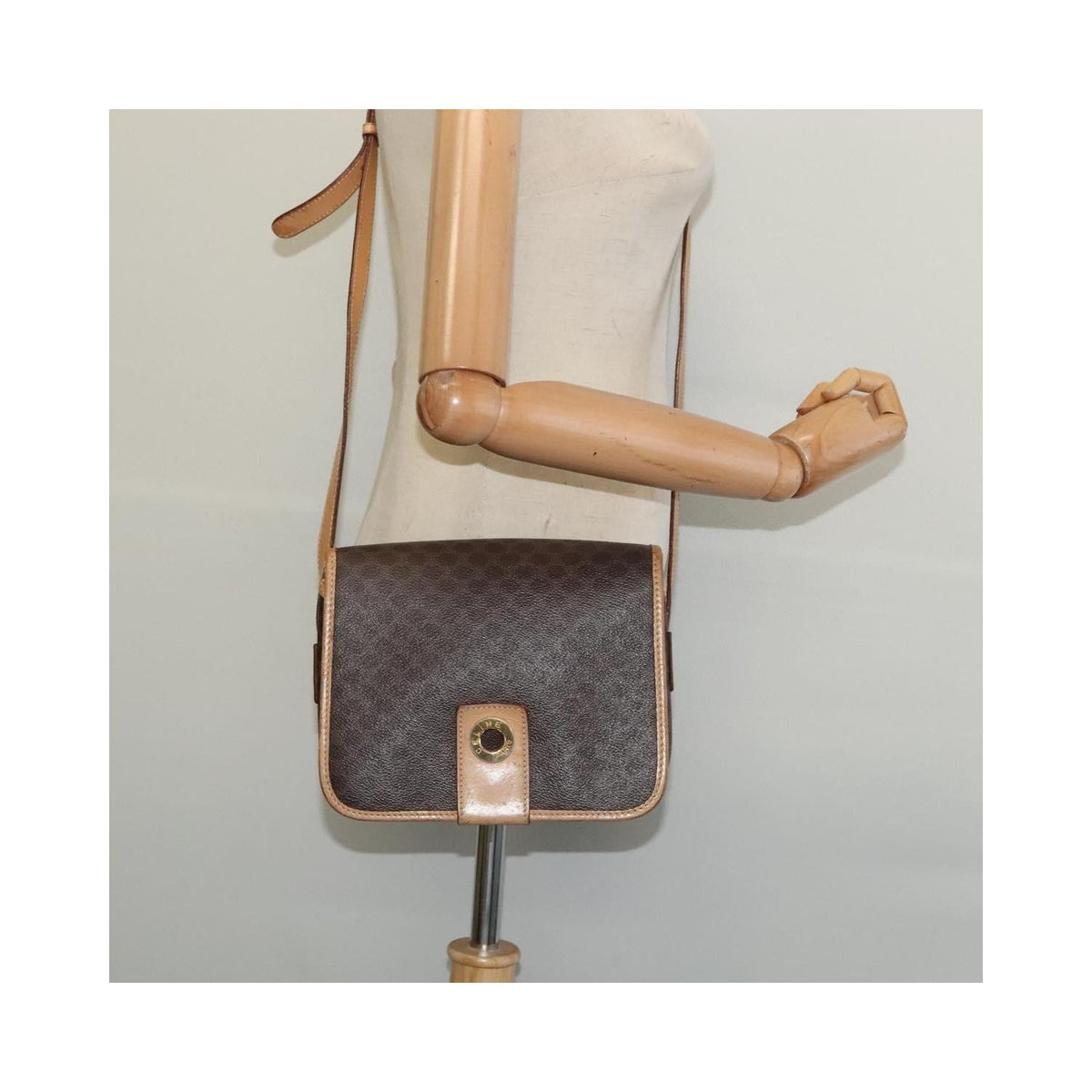 Sac Celine Macadam Shoulder Bag Toile - Marron