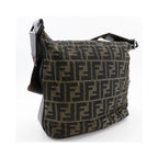 Sac Porté Épaule Fendi Logo Zucca Shoulder Bag Toile - Marron