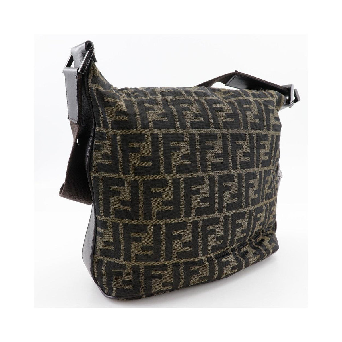 Sac Porté Épaule Fendi Logo Zucca Shoulder Bag Toile - Marron