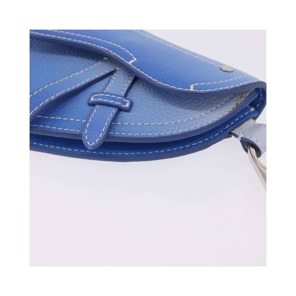 Pochette Christian Dior Saddle Wristlet Clutch Cuir - Bleu