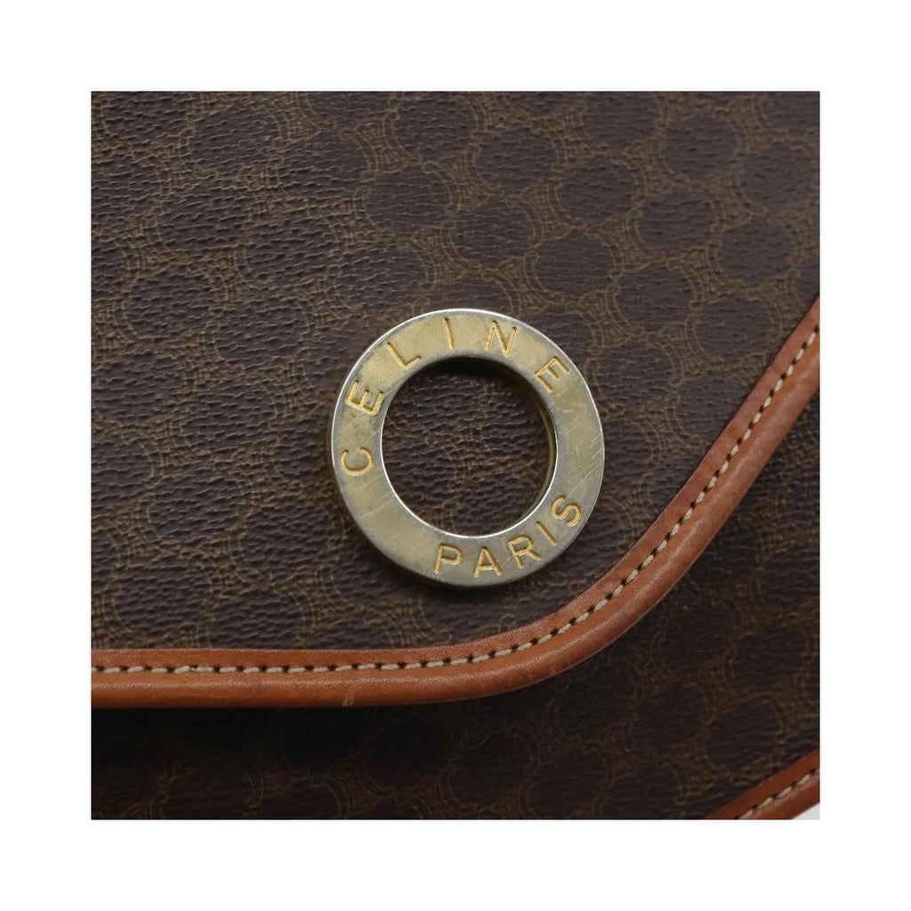 Sac Porté Épaule Celine Vintage Macadam Circle Logo Toile - Marron