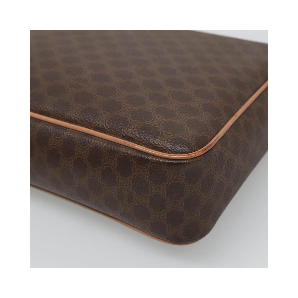Sac Porté Épaule Celine Vintage Macadam Circle Logo Toile - Marron