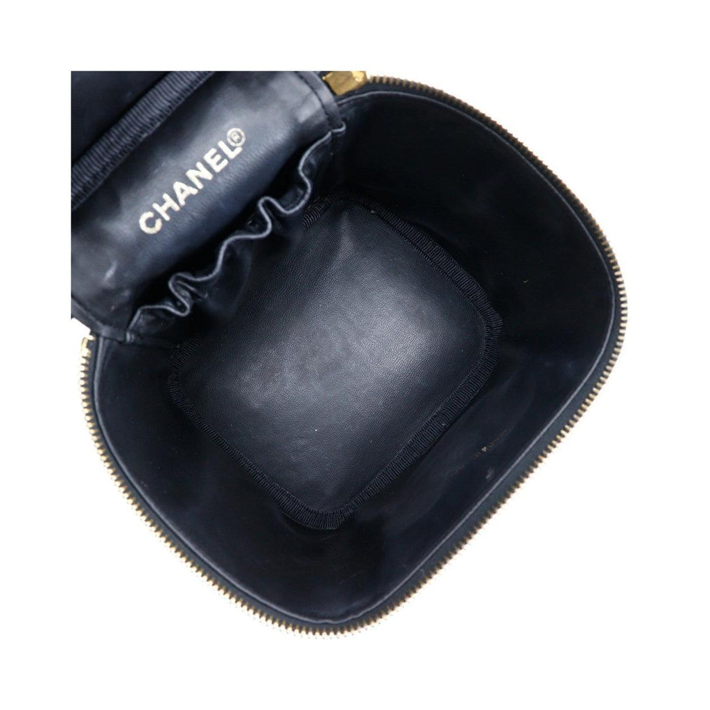 Sac À Main Chanel Vintage Timeless Cosmetic Case Tall Cuir - Noir