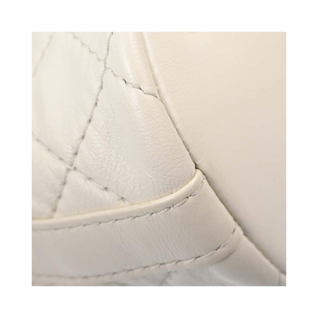 Bolso de hombro Chanel Vintage CC Turnlock Flap de cuero - Blanco