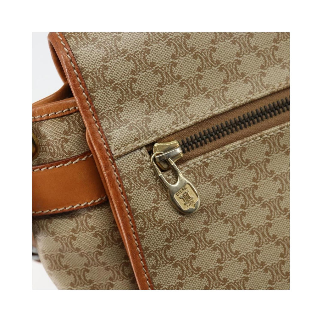 Sac Celine Macadam Shoulder Bag Toile - Beige