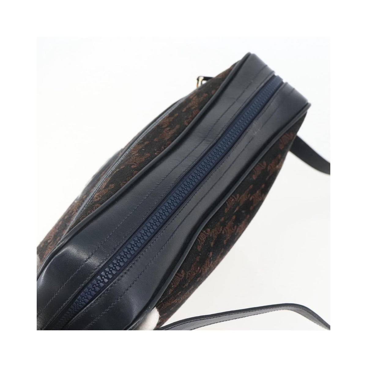 Sac Porté Épaule Celine C Macadam Shoulder Bag Daim - Bleu Marine