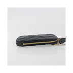 Sac Porté Épaule Christian Dior Lady Dior Phone Holder On Chain Cuir - Noir