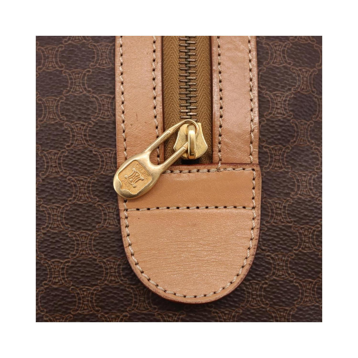 Sac À Main Celine Vintage Macadam Boston Pvc - Marron