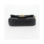 Sac Chanel Lady Handle Flap Card Holder On Chain Cuir - Noir