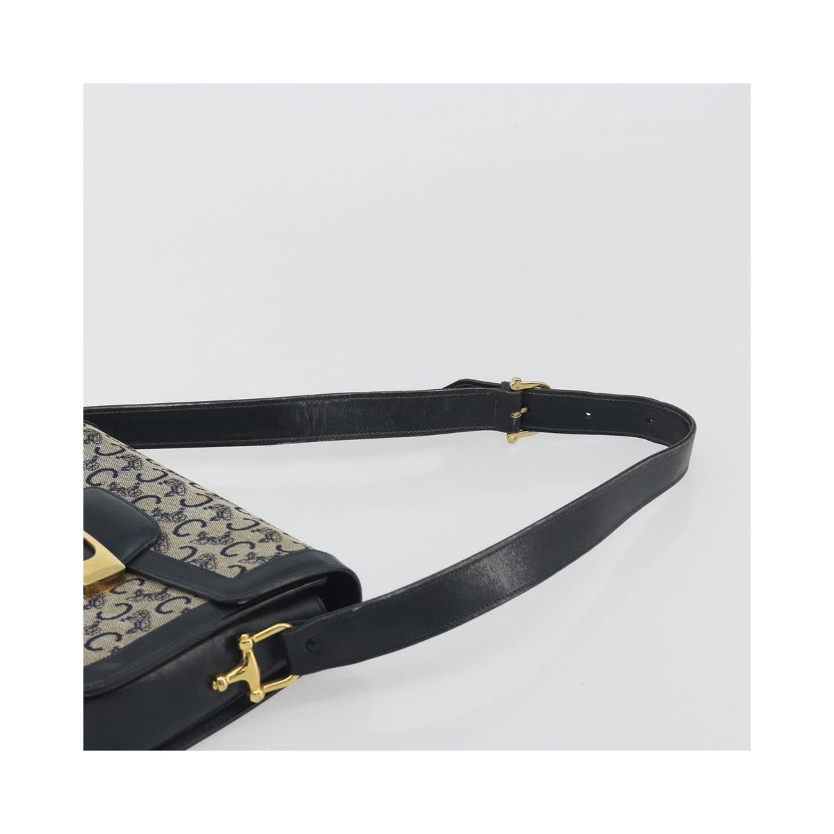 Sac Porté Épaule Celine Vintage Horse Carriage C Macadam Toile - Bleu Marine