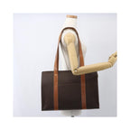 Cabas Celine Vintage Macadam Shopper Tote Toile - Marron