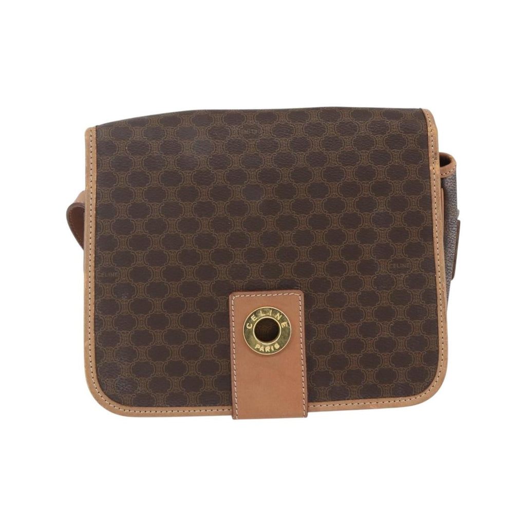 Celine - Sac Porté Épaule Vintage Macadam Circle Logo Toile - Marron