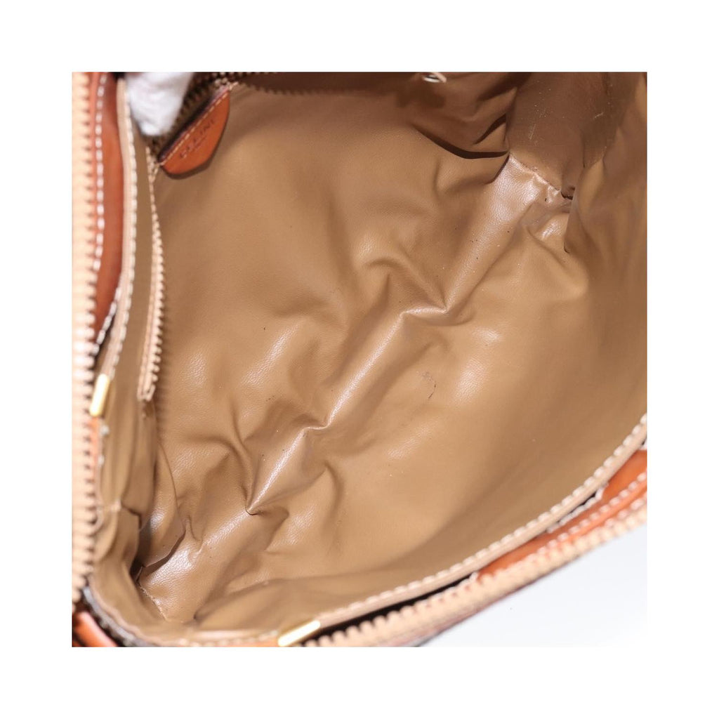Sac Porté Épaule Celine Macadam Shoulder Bag Toile - Marron