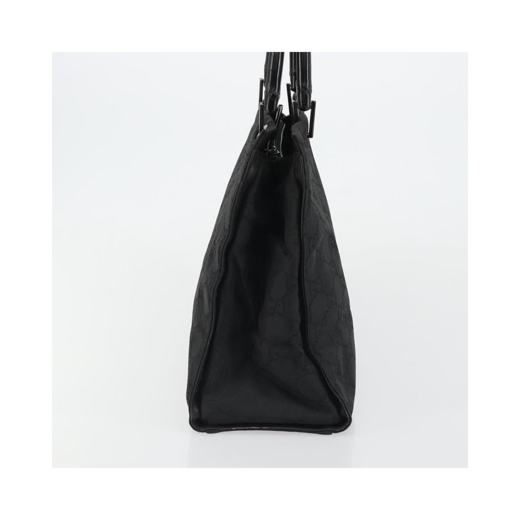 Cabas Gucci Vintage Bamboo Handle Tote Toile - Noir