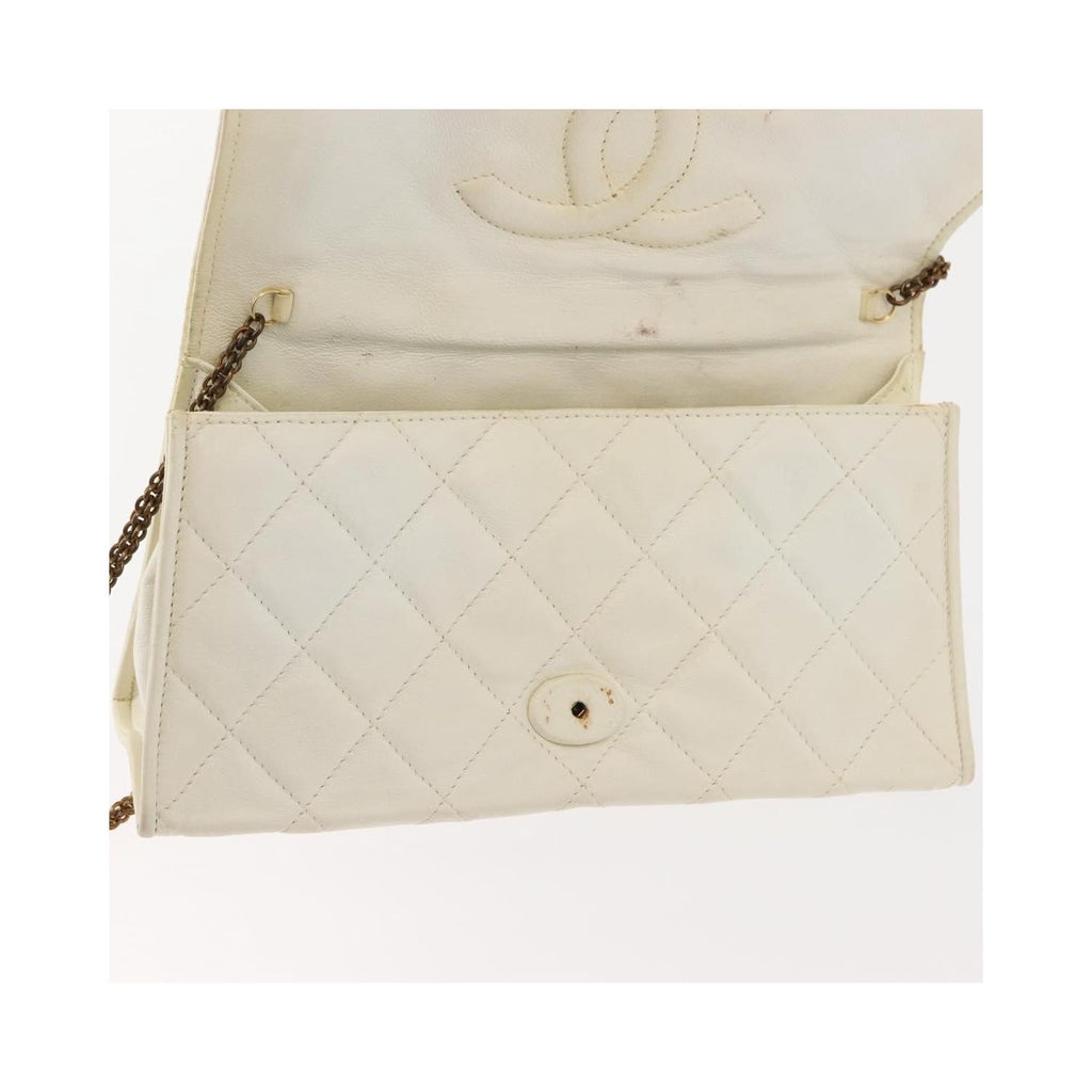 Pochette Chanel Full Flap Wallet On Chain Cuir - Blanc