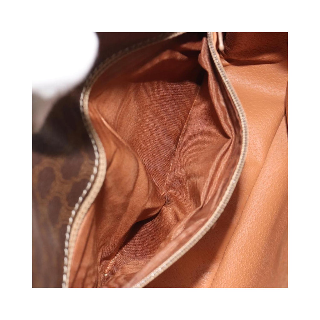Sac Porté Épaule Celine Vintage Macadam Circle Logo Toile - Marron