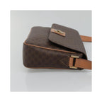 Sac Porté Épaule Celine Vintage Macadam Circle Logo Toile - Marron
