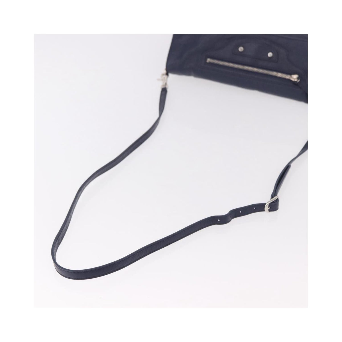 Pochette Balenciaga Classic Studs Envelope Strap Clutch Mini Cuir - Bleu Marine