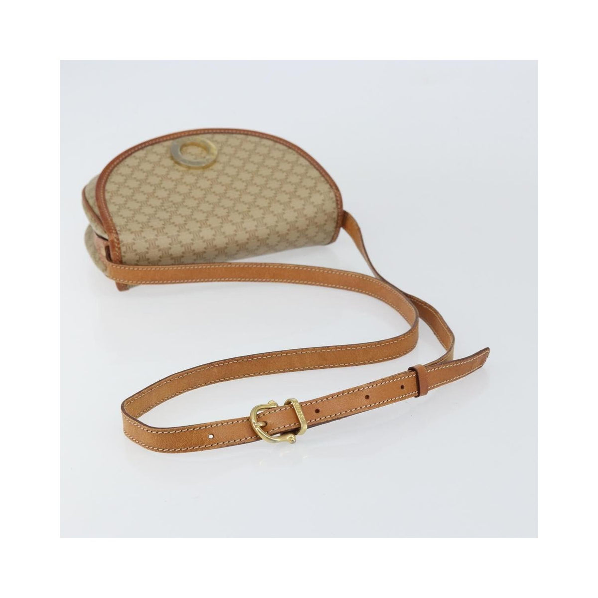Sac Porté Épaule Celine Macadam Shoulder Bag Pvc - Beige