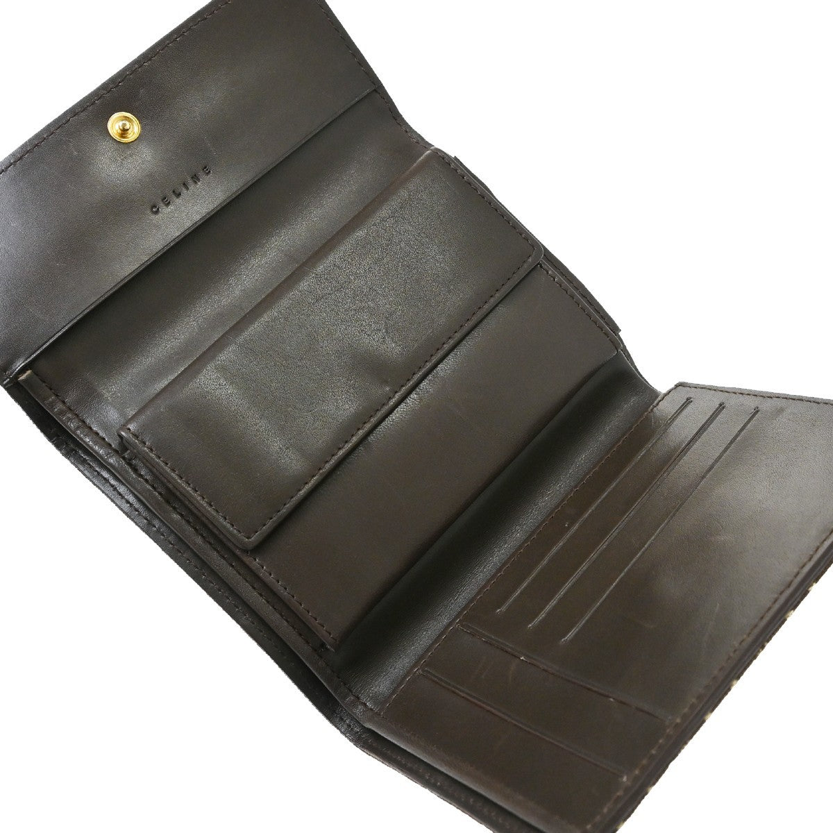 Portefeuille Celine Trifold Toile - Marron