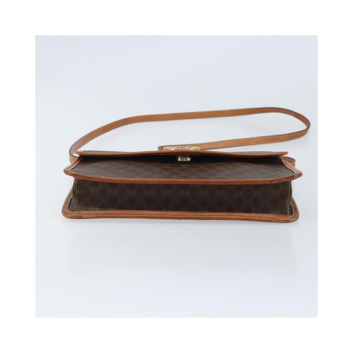 Sac Porté Épaule Celine Vintage Macadam Circle Logo Toile - Marron